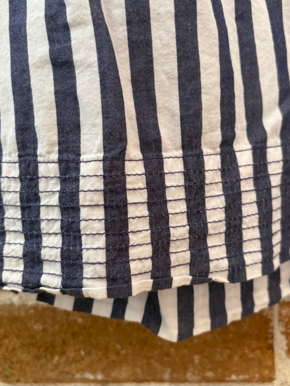 by Anthropologie Darcey Popover Striped Swing Top 100% Cotton Striped Top Size M - Picture 2 of 7